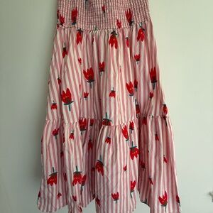 Karlie Floral Striped Maxi Skirt